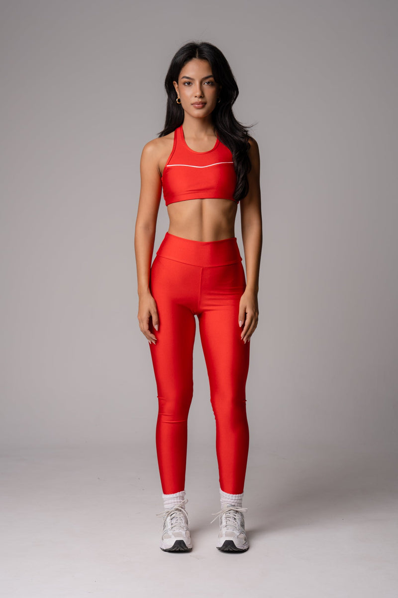 Conjunto Legging e Top Intense Sunshine Vermelho Intenso