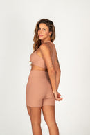 Conjunto Short e Top Nadador Mocha Mousse Flow
