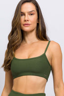 Top Alcinha Canelado Verde