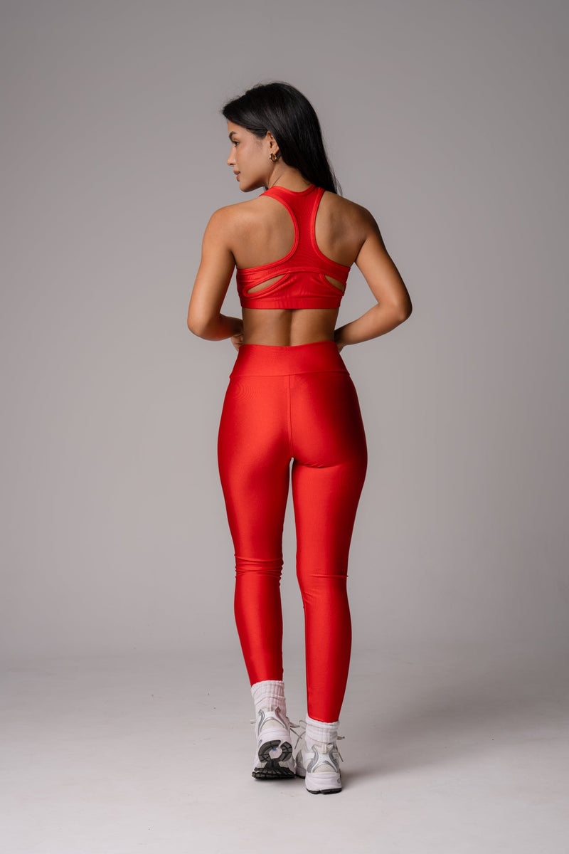 Conjunto Legging e Top Intense Sunshine Vermelho Intenso