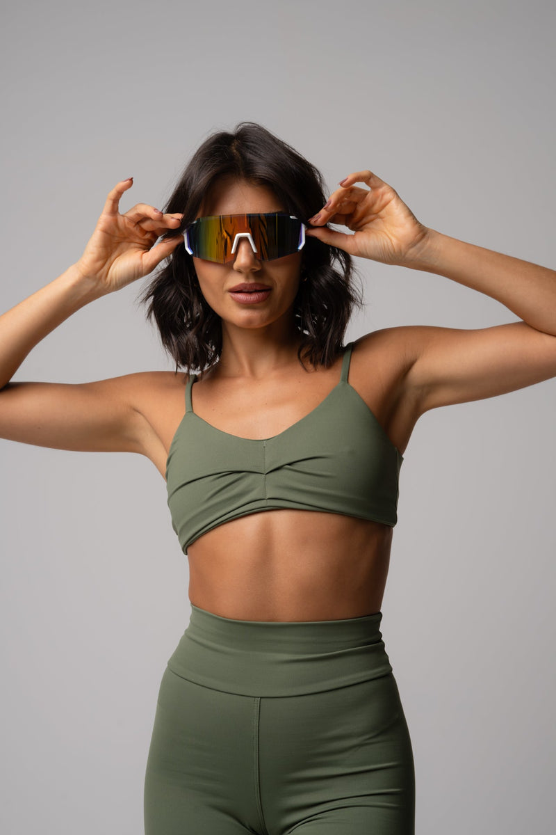 Conjunto Short e Top Fita Essentials Verde Oliva