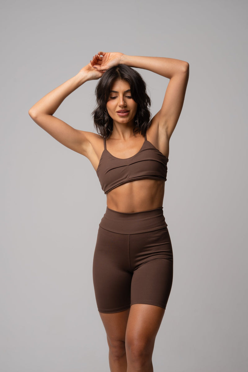 Conjunto Short e Top Fita Essentials Chocolate