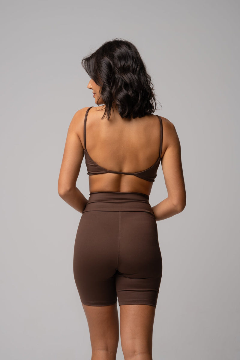 Conjunto Short e Top Fita Essentials Chocolate