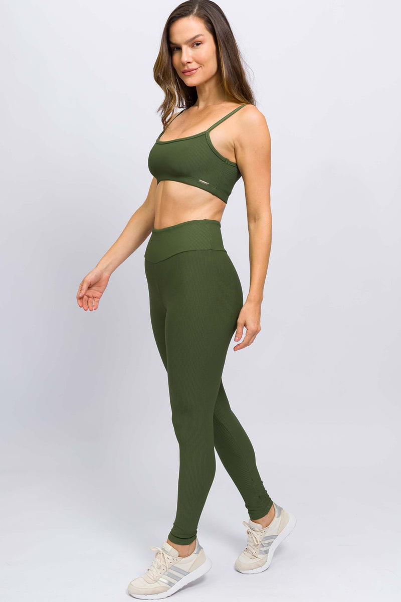 Top Alcinha Canelado Verde
